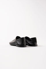 ALTAMIRA - Black Woman Soft Leather Sacchetto Flat Slippers