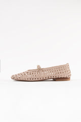 PARIS - Beige Woven Leather Ballerina