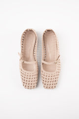 PARIS - Beige Woven Leather Ballerina