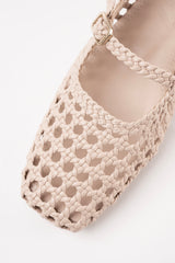 PARIS - Beige Woven Leather Ballerina