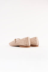 PARIS - Beige Woven Leather Ballerina