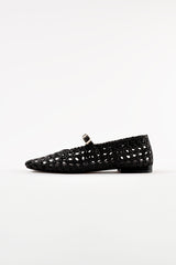 PARIS - Black Woven Leather Ballerina