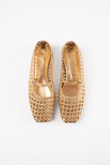 PARIS - Gold Woven Leather Ballerina