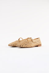 PARIS - Gold Woven Leather Ballerina