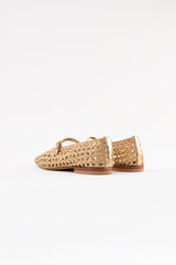 PARIS - Gold Woven Leather Ballerina