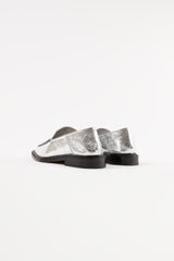 RIO - Silver Leather Flat Mules