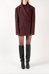 ROBERTA - Black Woven Leather Knee-High Boots