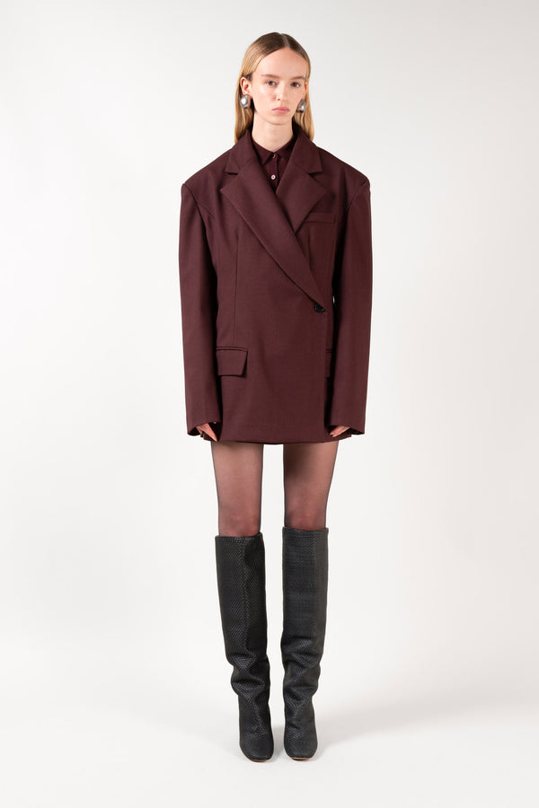 ROBERTA - Black Woven Leather Knee-High Boots