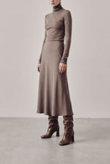 ROBERTA - Taupe Leather Knee-High Boots