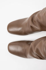 ROBERTA - Taupe Leather Knee-High Boots