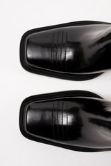 SAMANTA - Black Polished Leather Hight Boots