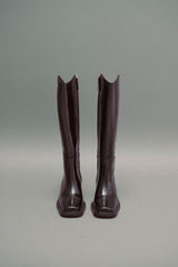 SAMANTA - Black Polished Leather Hight Boots