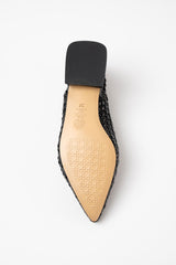 SOLEDAD - Black Woven Leather Flat Shoes