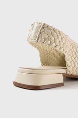 Soledad white woven leather flats - Souliers Martinez