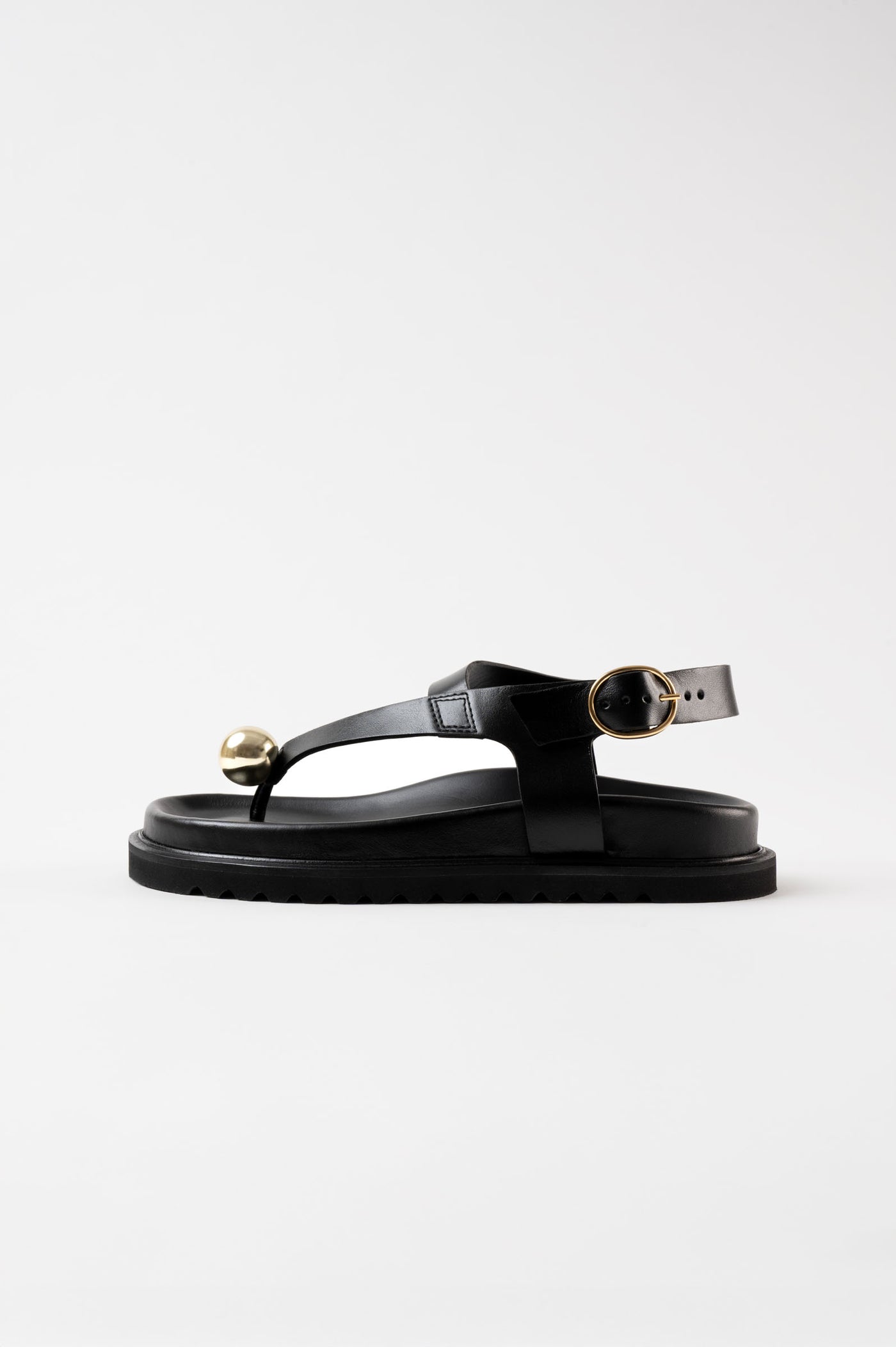 SPIAGGIA - Black Leather With Embellishment Sandals – Souliers 