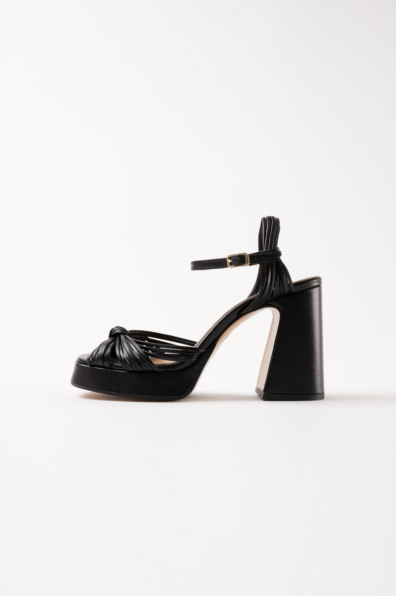 SPRINGS - Black Leather Platform Sandals – Souliers Martinez
