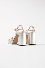 SPRINGS - Silver Leather Platform Sandals
