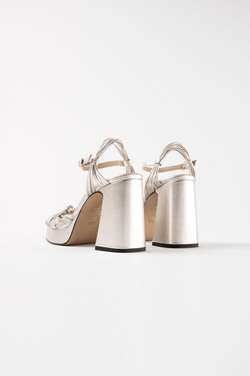 SPRINGS - Silver Leather Platform Sandals – Souliers Martinez