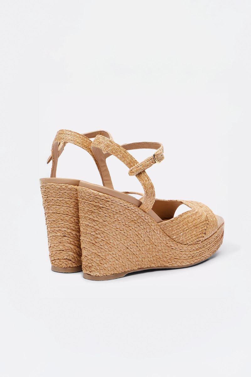 SUMMER - Natural Raffia Platform Sandals