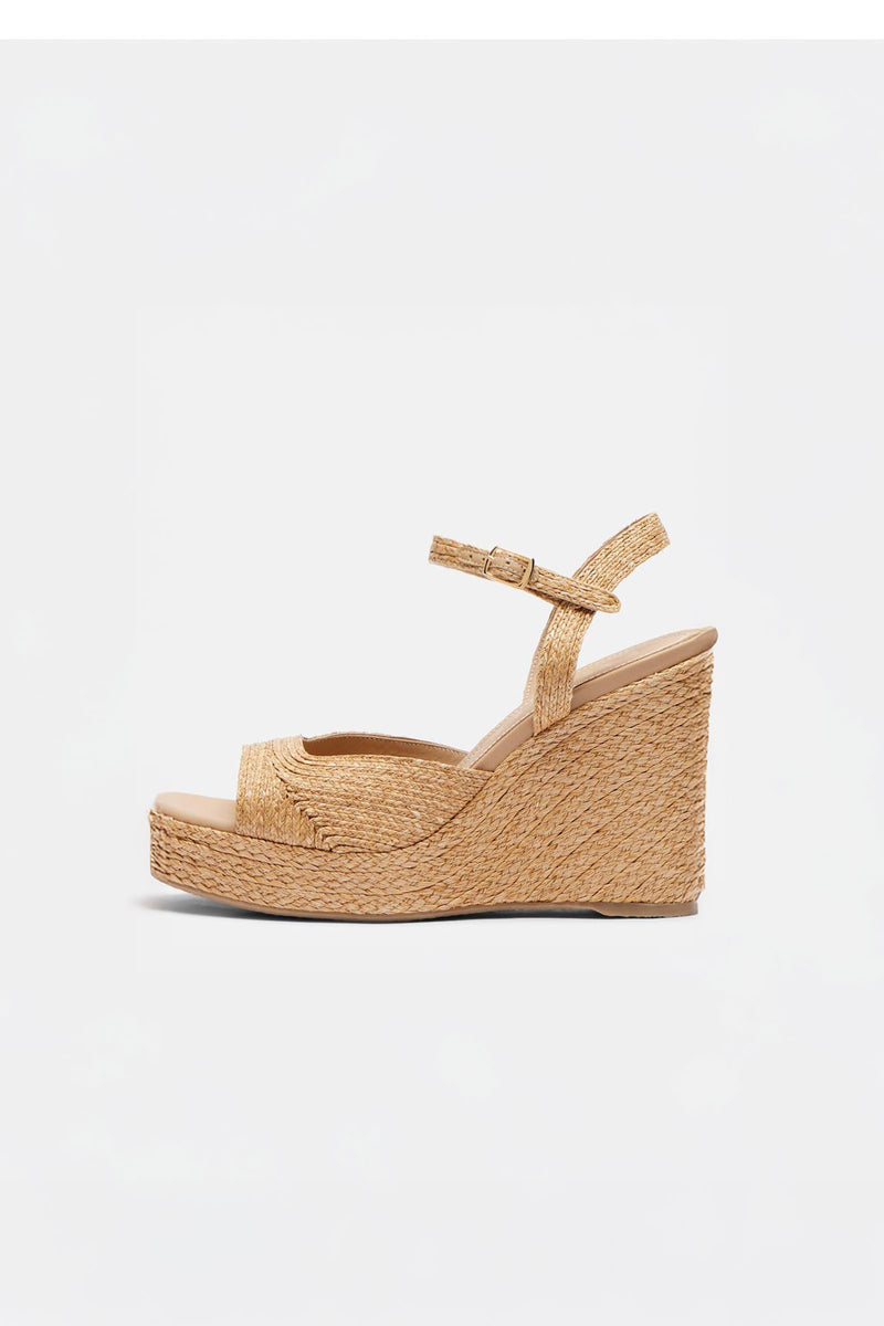 SUMMER - Natural Raffia Platform Sandals