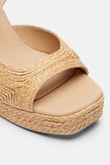 SUMMER - Natural Raffia Platform Sandals