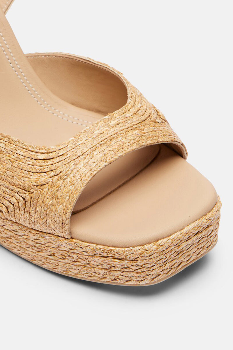 SUMMER - Natural Raffia Platform Sandals