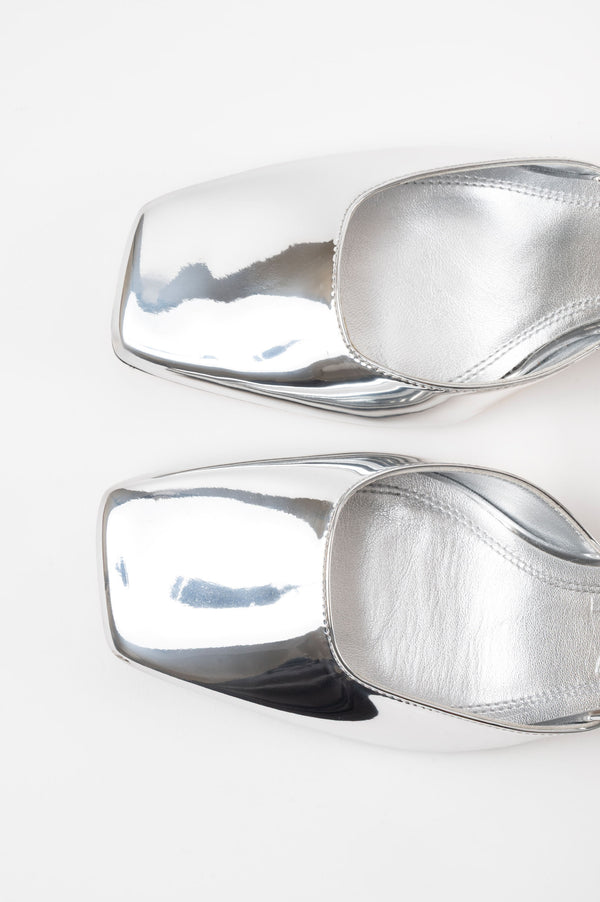 SVETLANA - Silver Mirror Faux Leather Pumps