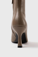 Talin taupe leather ankle boots - Souliers Martinez