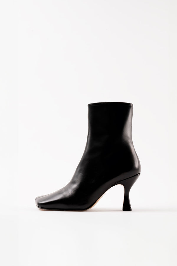 TATIANA - Black Leather Ankle Boots