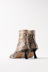 TEO - Beige Python Leather Ankle Boots