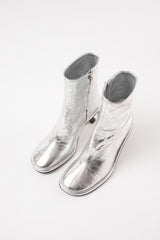 TEO - Silver Leather Ankle Boots