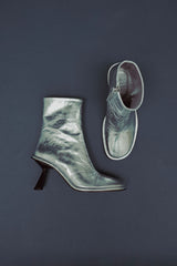 TEO - Silver Leather Ankle Boots