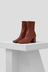 TIERRA - Cognac Soft Leather Ankle Boots