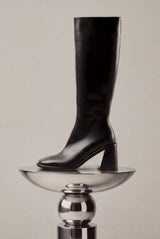 TRIANA - Black Leather Knee-High Boots