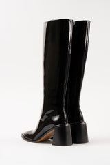 TRIANA - Black Patent Leather Knee-High Boots