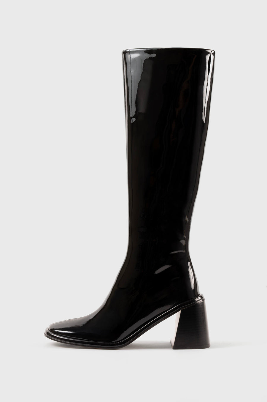 TRIANA - Black Patent Leather Knee-High Boots