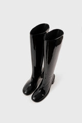 Triana black patent leather knee-high boots - Souliers Martinez