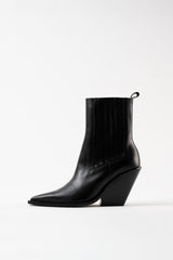 VEGAS - Black Leather Ankle Boots