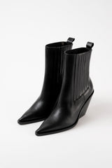 VEGAS - Black Leather Ankle Boots
