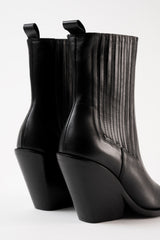 VEGAS - Black Leather Ankle Boots