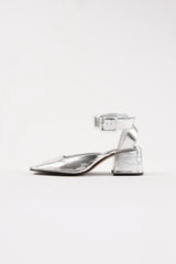 YASU - Silver Wrinkled Polished Leather Pumps