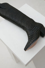 GUADALAJARA - Black Woven Leather Boots