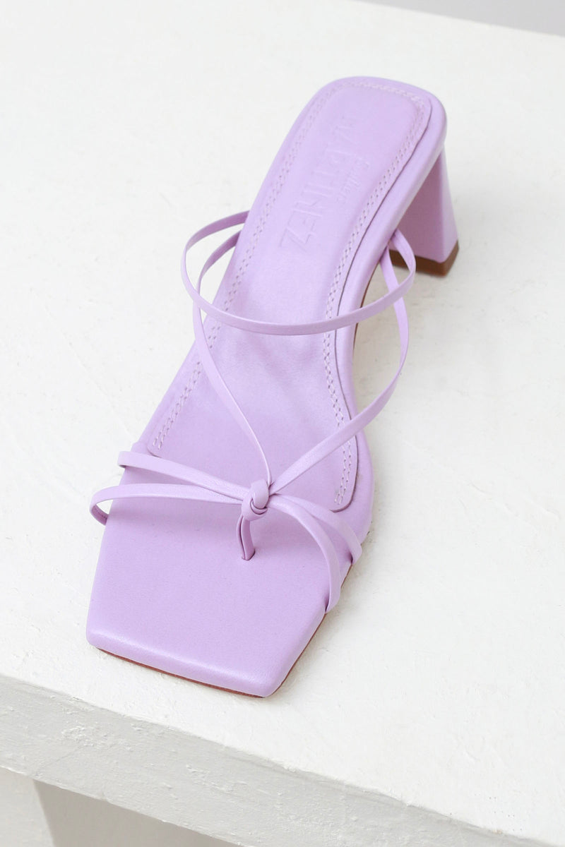 ARANDINA - Lavender Leather Strappy Sandals