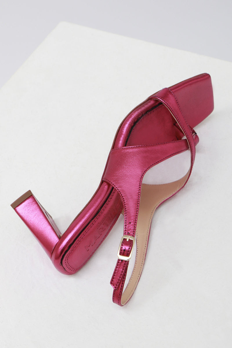 ARCOS - Pink Metal Leather Sandals