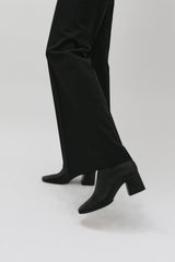 TIERRA - Black Soft Leather Ankle Boots