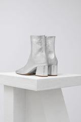 TIERRA - Silver Soft Leather Ankle Boots